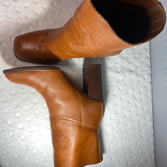 SPLENDID || Nero Tall Ankle Leather Booties Western Cognac - Picture 8 of 16